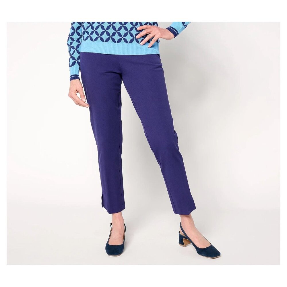 Isaac Mizrahi Live Petite 24/7 Stretch Icon Ankle Pants Size 18WP Navy A692859